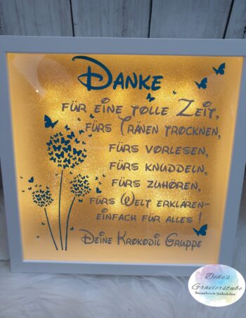Beleuchteter Bilderrahmen Danke